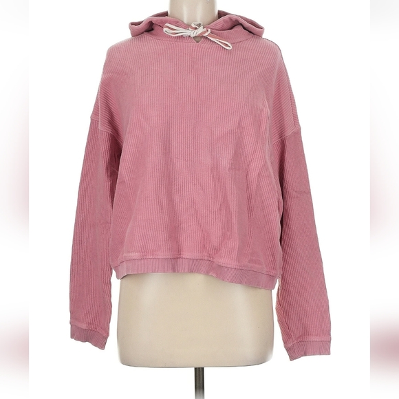 aerie Tops - 💥Sale💥Aerie Dusty Pink Ribbed Crop Hoodie